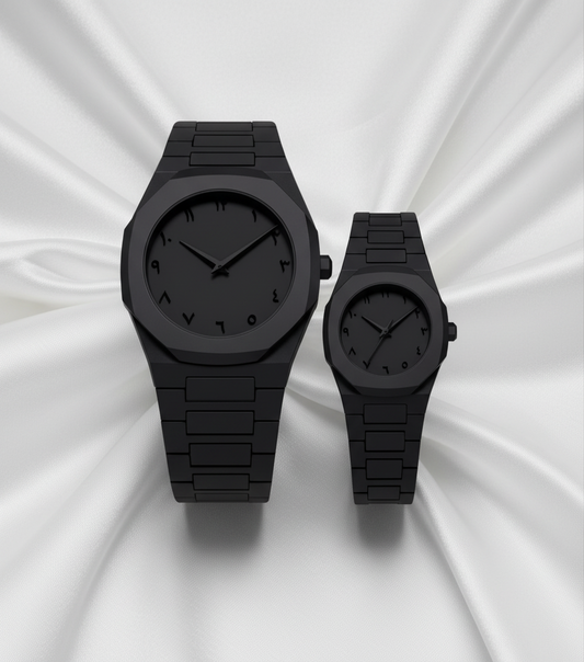 Black Aura Couple Watch – Elegant Matching Timepieces, Stylish Fashion Accessories for Men and Women