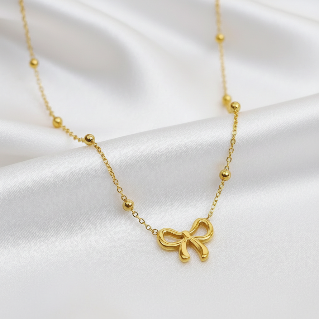 Gold Bow Necklace - Product Shot