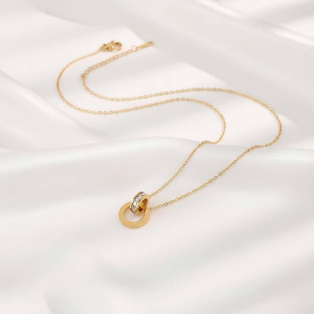 Gold Circle Pendant Necklace - Product Shot