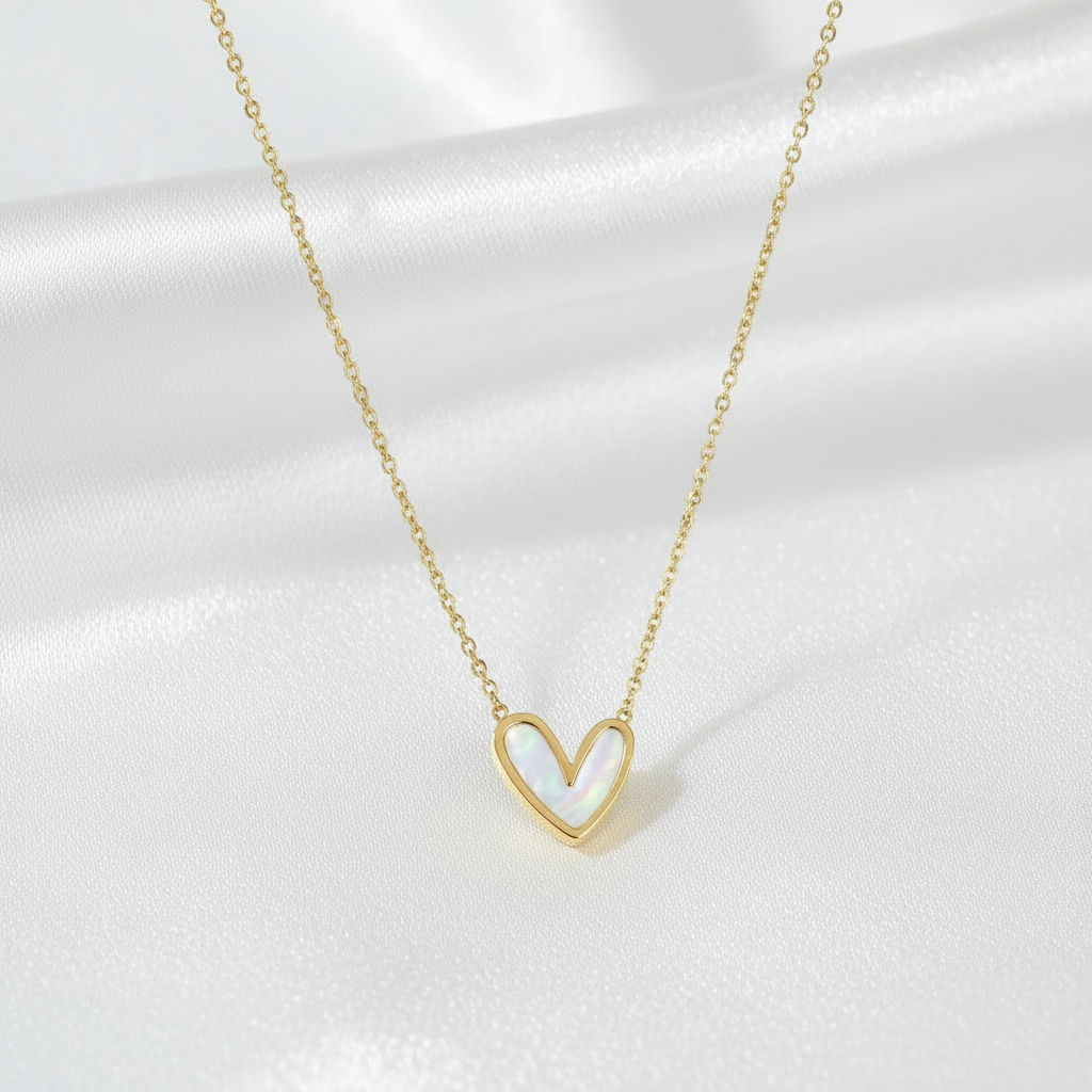 Gold Heart Necklace - Product Shot (Clean)